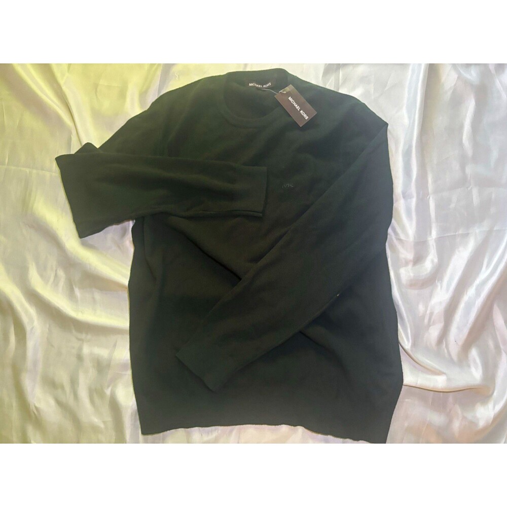 NWT Michael Kors Men's Crewneck Knit Sweater Long Sleeve Dark Olive Green